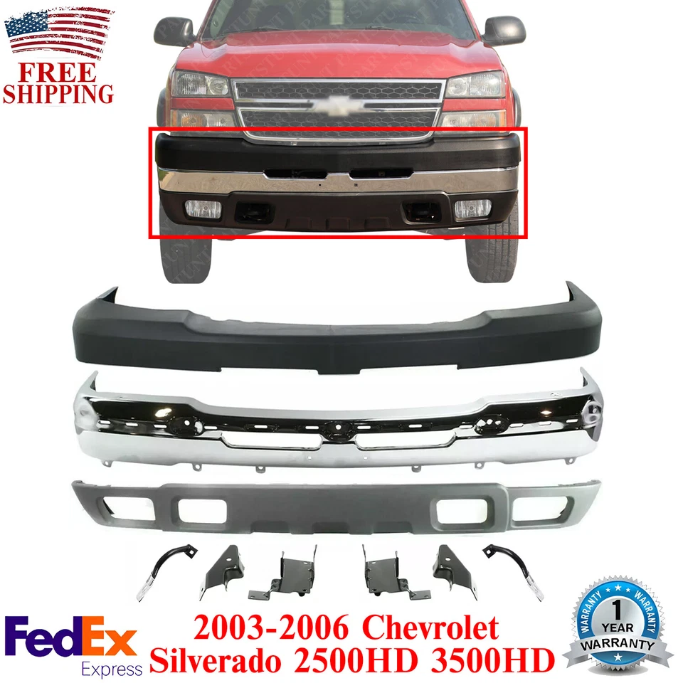 Front Bumper Upper Valance Brackets Set for 03-06 Silverado 2500hd 3500hd