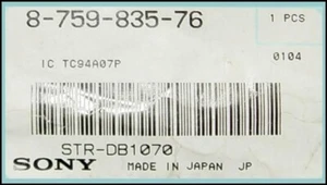 Receptor 1 PC NUEVO y Original Sony 8-759-835-76 IC TC94A07P SMD STR-DB1070 - Imagen 1 de 1
