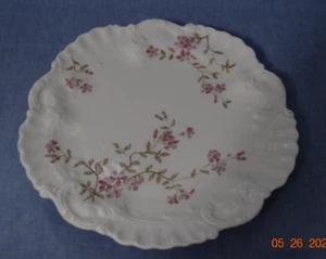 Antique Luncheon Plate Limoges AL France A. Lanternier & Co Pink Floral Motif - Picture 1 of 3
