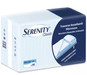 120 Traverse Assorbenti Serenity 80x180 Incontinenza 4 Pacchi Da 30 Pezzi - Foto 1 di 1