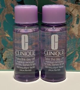 2 x CLINIQUE Take The Day Off Makeup Remover For Lids Lashes & Lips 3.4oz TOTAL!