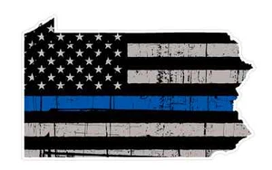 Pennsylvania State (U39) Cop Thin Blue Line Vinyl Yeti Tumbler Decal Sticker - Picture 1 of 1