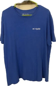 Columbia Shirt Mens XL Blue PFG Short Sleeve Fishing T-shirt Pullover Tee - Picture 1 of 11