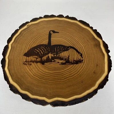 "Lazy Susan 11"" Mary Phillips redondo ganso ganso patos aves" que quema madera Live Edge Foto 1 de 4