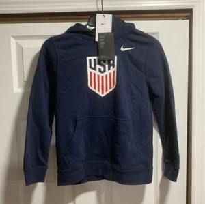 Nike Team USA Boys Club Fleece Hoodie Sweatshirt Navy Blue Youth M NWT - Picture 1 of 4