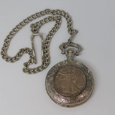 American Historic Society HALF DOLLAR 1943 Quartz Men's Pocket Watch New Battery - Image 1 of 4