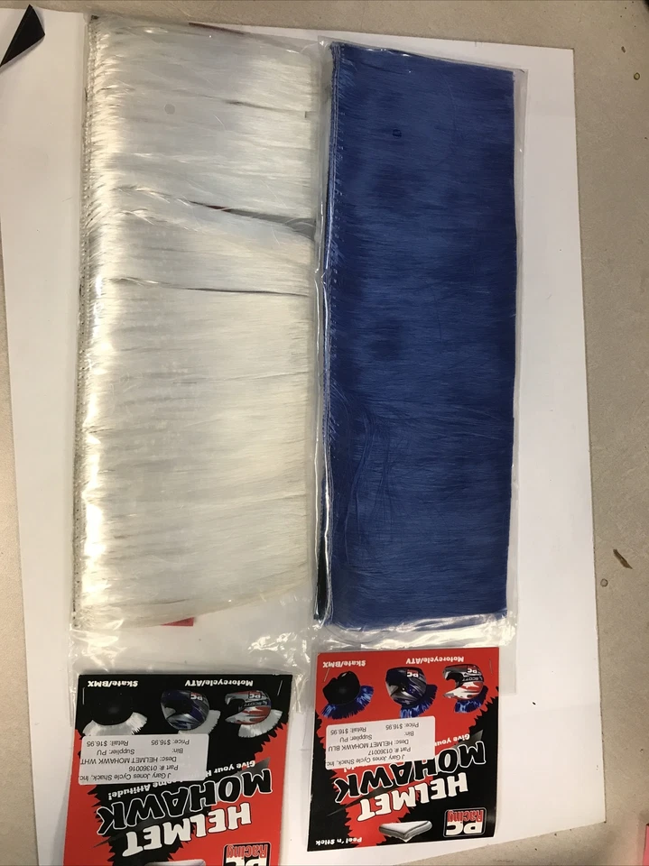 PC Racing Motorcycle Helmet Mohawk Mohawk WHITE  01360016 AND BLUE 01360017 NEW - Image 1 of 4