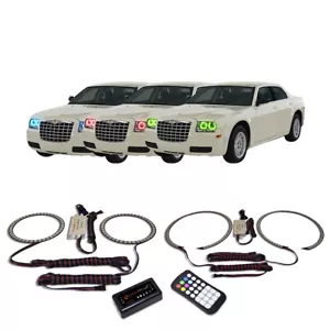 RGB Multi Color Bluetooth Headlight Halo kit for Chrysler 300 05-10 - Foto 1 di 11