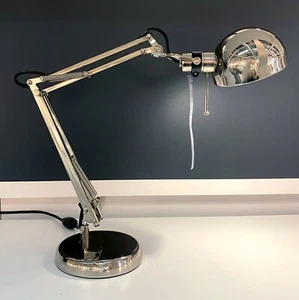 Ikea FORSA FORSÅ Table Work Lamp w/Adjustable Arm, Nickel Plated - NEW - Picture 1 of 3