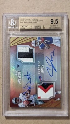 2016 Panini Phoenix Dak Prescott Cardale Jones Dual Patch Auto RC 6/20 BGS 9.5/9 - Image 1 of 2