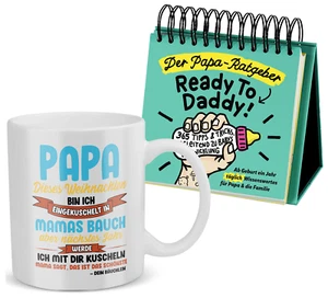 Werdender Papa Weihnachtsgeschenk Set Tasse Ready To Daddy u. Ratgeber Babyparty - Bild 1 von 10