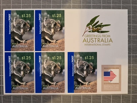 AUSTRALIA 2006 GREETINGS FROM AUS  5 x $1.25 International Post MNH FREE POSTAGE Cover