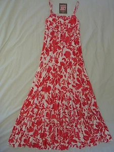 Juicy Couture Smocked Maxi Dress Sz S 'Hibiscus' Pink Print - Beautiful & Rare! - Picture 1 of 9