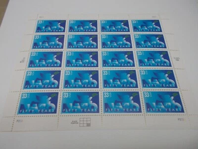 # 3354 1998/99  33 Cent US Postage Stamps Sheet of 20 FIFTY YEARS OF NATO MINT - Image 1 of 4
