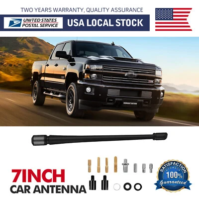 7" Premium Black Rubber AMFM Antenna Mast Replace for: 1988-1999 Chevrolet C1500 - Image 1 of 4