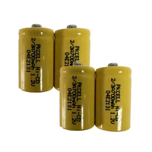 4x PKCELL 2/3A Size 1.2V 700mAh NiCD Button Top Rechargeable Batteries USA SHIP - Picture 1 of 7