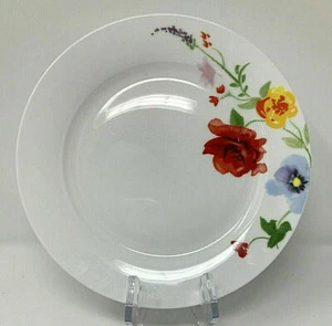 Roscher Bone China White Spring Flowers 1 SALAD PLATE 8" Red Blue Yellow - Picture 1 of 3