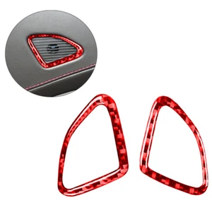 For Chevrolet Corvette C7 Red Carbon Fiber Interior Door Loudspeaker Trim Cover  - Picture 1 of 12