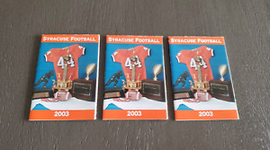 Dealer Lot of 3 Syracuse Orangemen 2003 NCAA Football Schedules Pepsi