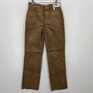 1970's Pants Youth Boys Size 14 Brown Slim Corduroy Chinos Vintage New NOS - Picture 1 of 9