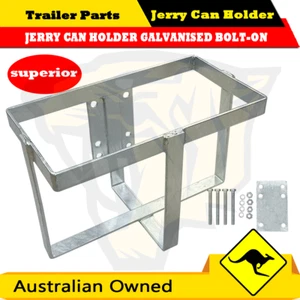JERRY CAN HOLDER GALVANISED BOLT-ON OFFROAD CAMPING TRAILER CARAVAN CAMPER - Picture 1 of 3