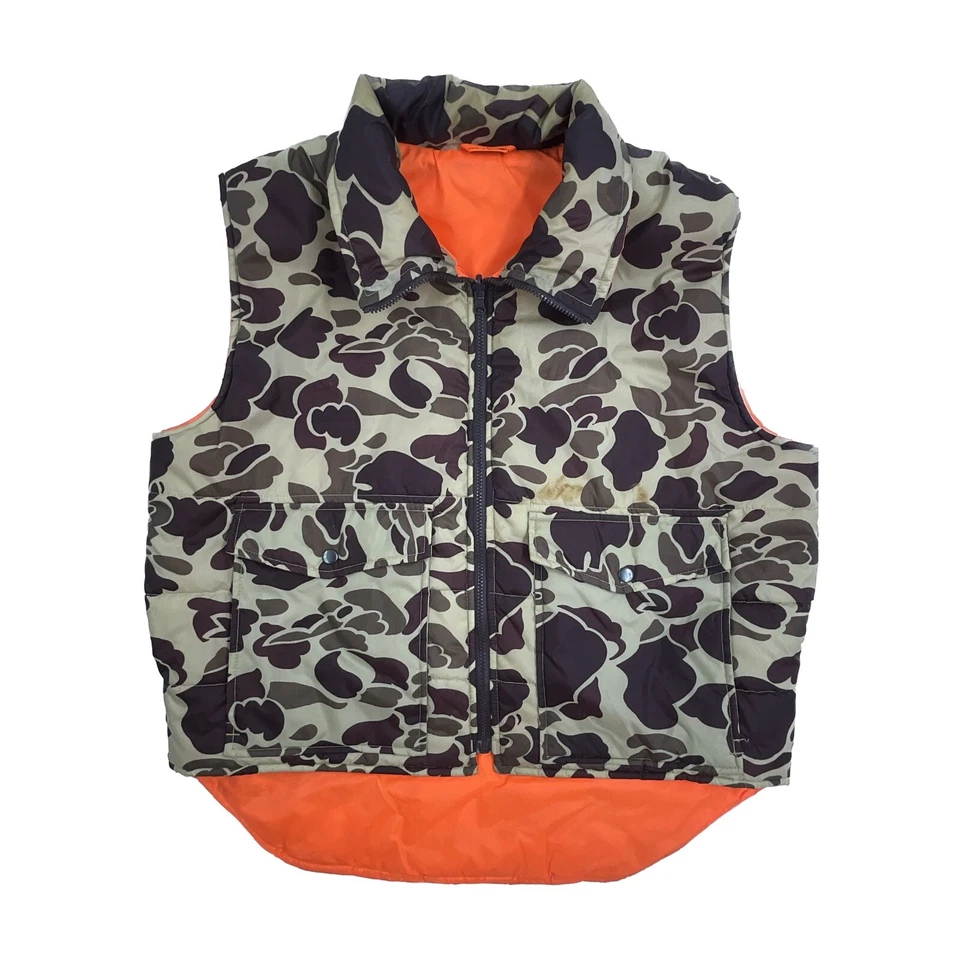 Vintage Winchester Vest - Reversible Hunting Camouflage Frogskin Orange - Large - Image 1 of 4