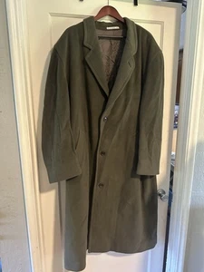 HUGO BOSS Vintage De Tomaso - Men's Wool Winter coat, EU 110 = US 46 Long. Green - Picture 1 of 10