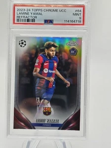 2023-24 Topps Chrome UEFA Club Competition Lamine Yamal #64 Rifrattore (RC) PSA 9 - Foto 1 di 2