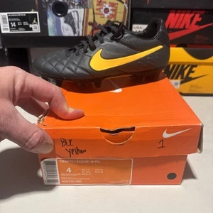 Nike 454316-080 Tiempo Legend IV FG Herren schwarz/gelb Fußballschuhe Größe US 4 - Bild 1 von 10