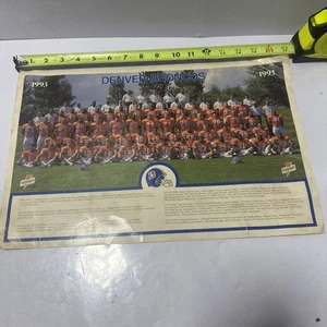 Vintage 1993 Denver Broncos Color Fold out Football Team Photo with John Elway  - Bild 1 von 12
