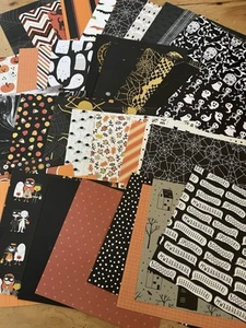 Halloween Scrapbook Paper Vintage Lot 40 Halloween Mix patterns Craft Paper 6x6 - Picture 1 of 3