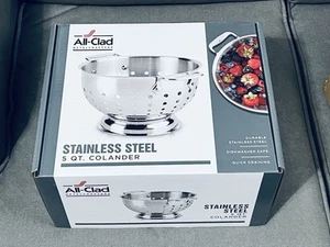 ALL-CLAD Classic Stainless Steel 5 Quart Colander Strainer 10” NIB - FREE SHIP! - Picture 1 of 3