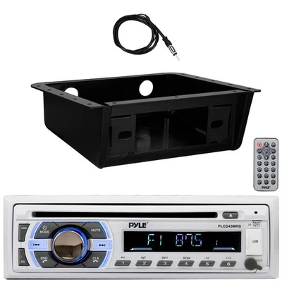 Pyle PLCD43MRB Single DIN Head Unit Receiver, Install Mounting Kit, 22" Antenna - Image 1 of 4