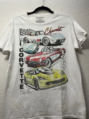 Camiseta blanca Chemistry Motorsports Chevrolet Racing Corvette para hombre talla mediana Foto 1 de 4