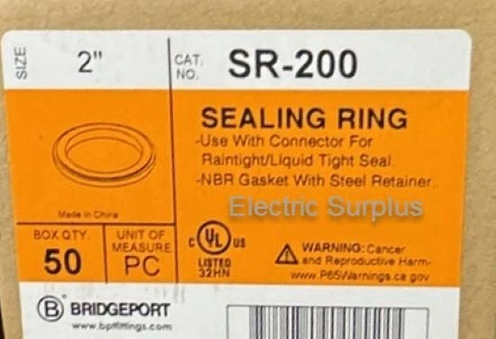 Anillo de sellado Bridgeport SR-200 2" (Cantidad:50) Foto 1 de 1