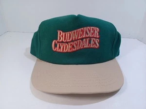 Vintage Budweiser Bud Beer Clydesdales Hat / SnapBack Made In USA Green Brown - Picture 1 of 9