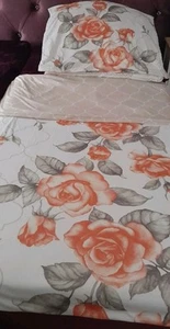 JERYMOOD Wendebettwäsche Rosen Designe Mikrofaser Jersey 135x200cm 2 tlg. - Bild 1 von 4