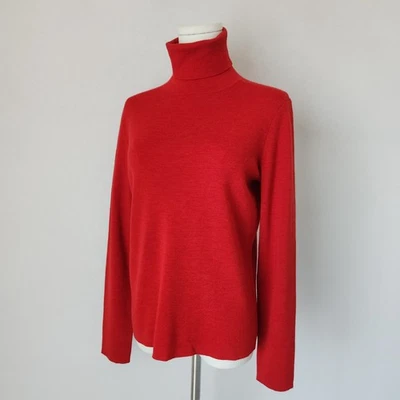 Vintage Brooks Brothers Italian Merino Wool Turtle Neck Sweater Red Women's L - Image 1 of 4