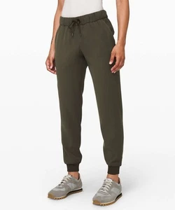 Lululemon On The Fly Jogger Womens Size 4 Olive Green LW5BZDS Drawstring Travel - Picture 1 of 10