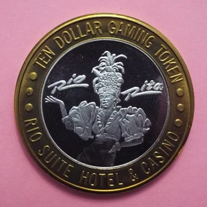 1994 $10 Silver Strike RIO Suite Hotel Casino - RIO RITA - Picture 1 of 14