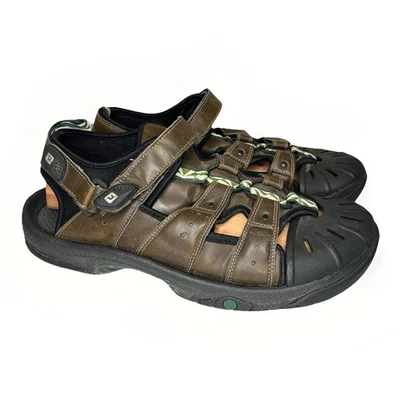 Sandalias de golf FootJoy FJ de cuero marrón con punta cerrada 45625 para hombre talla 14 Foto 1 de 4
