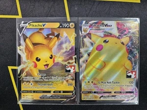 Pokemon - Pikachu VMAX 044/185 & Pikachu V 043/185 Prize Pack Series 1 Near Mint - Picture 1 of 14