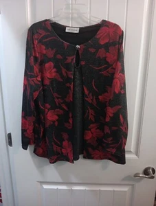 CD Daniels Sparkle 2/1 Set Camiseta sin Mangas Chaqueta Roja y Negra Brillo Talla 1X - Imagen 1 de 8