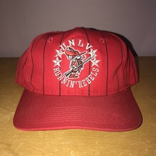 VINTAGE 1990's UNLV RUNNIN REBELS PINSTRIPE G CAP SNAPBACK HAT