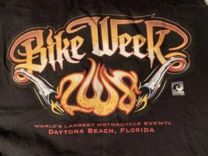 Bike Week Daytona Beach Florida 2008 Motorcycle Harley Black Sleeveless Tank XL - Picture 1 of 5