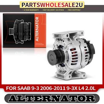 Alternator for Saab 9-3 06-11 9-3X 10-11 120A 12V CW 5-Groove Decoupler Pulley - Image 1 of 4