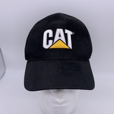 Black CAT Caterpillar Snapback Hat Cap Large Logo