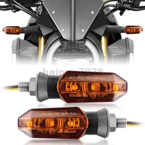 2Pcs Motorcycle LED Turn Signals Amber Blinker Light Indicator Yellow Universal - Picture 1 of 9