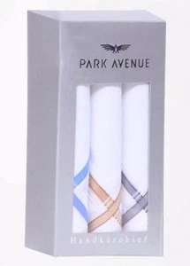 PAÑUELO HANKIES DE ALGODÓN SUAVE BLANCO PARK AVENUE PARA HOMBRE (3 PIEZAS) - Imagen 1 de 1