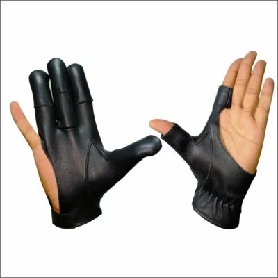ARCHERY GLOVES SET 2 FINGER BOW GLOVES LEFT HAND AND 4 FINGER SHOOTING RIGHT - Image 1 of 4